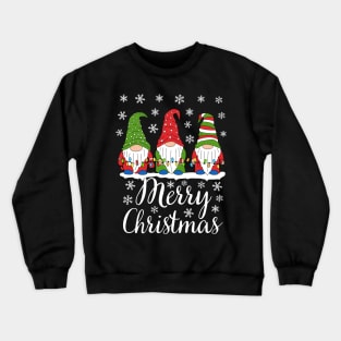 Three cool Gnomes Merry Christmas Crewneck Sweatshirt